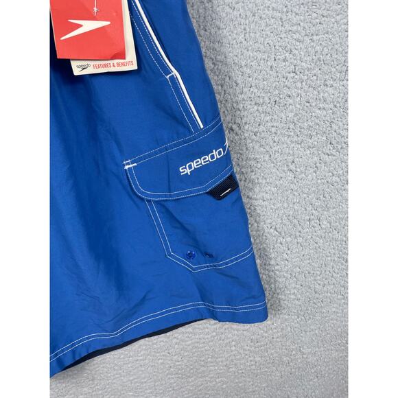 Speedo Mens Size XXL Blue Swim Trunks Lined NWT - Picture 9 of 10